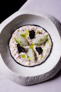 fregola sarda, seppia, bacche di mirto opera ph press