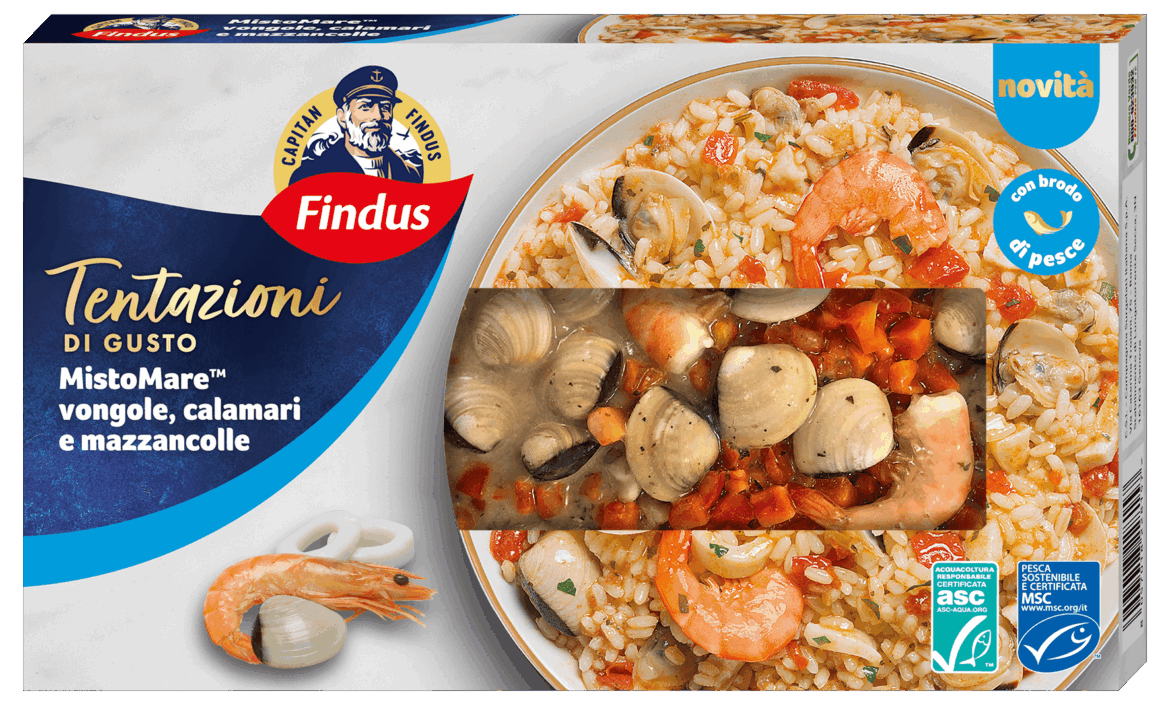 MistoMare Vongole Calamari e Mazzancolle Tentazioni di gusto Findus ph press