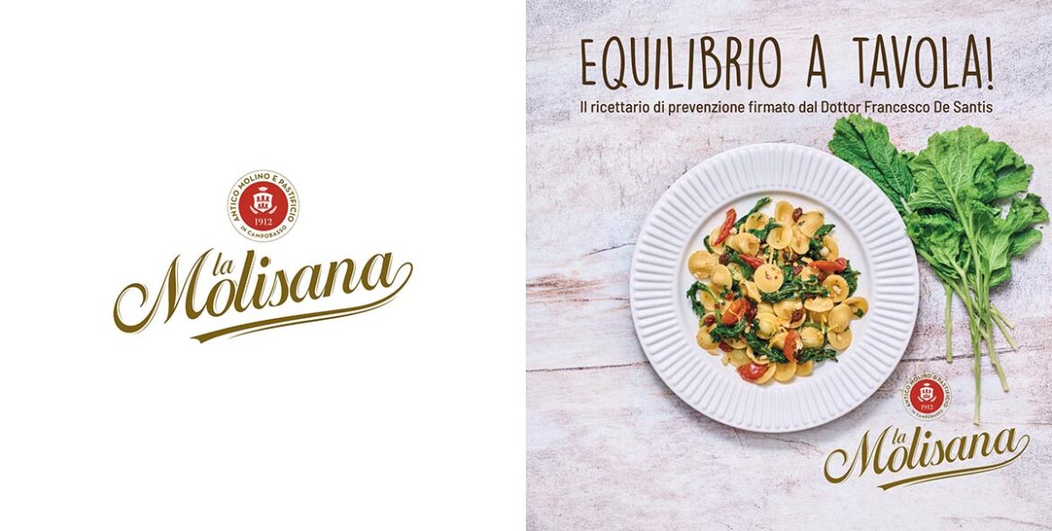 Copertina del ricettario Equilibrio a Tavola di La Molisana, firmato dal Dottor Francesco De Santis