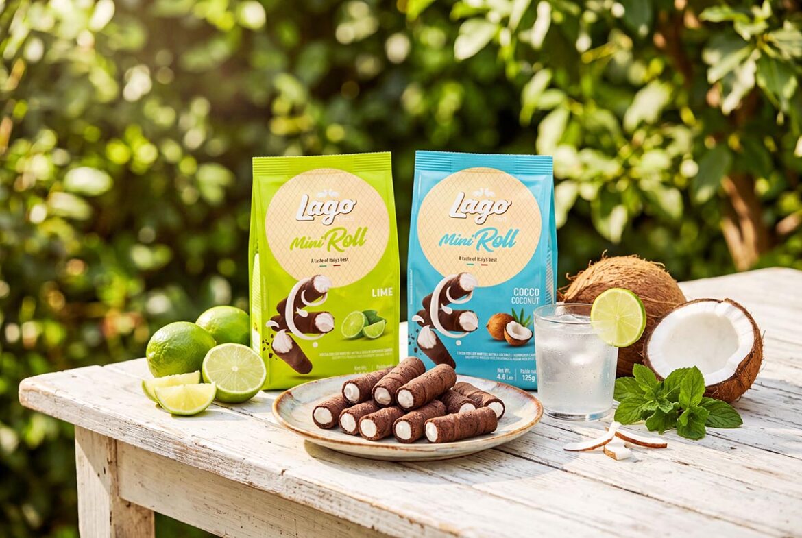 Mini Roll Lago Lime e Cocco, i nuovi rollini di wafer estivi