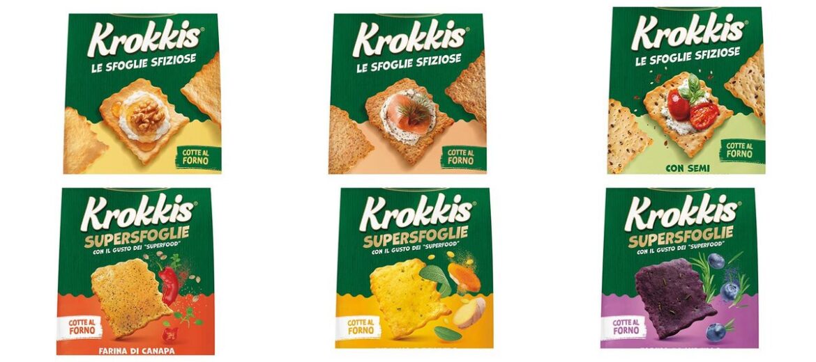 Confezioni Krokkis Delverde, sfoglie croccanti Supersfoglie e Sfoglie Sfiziose